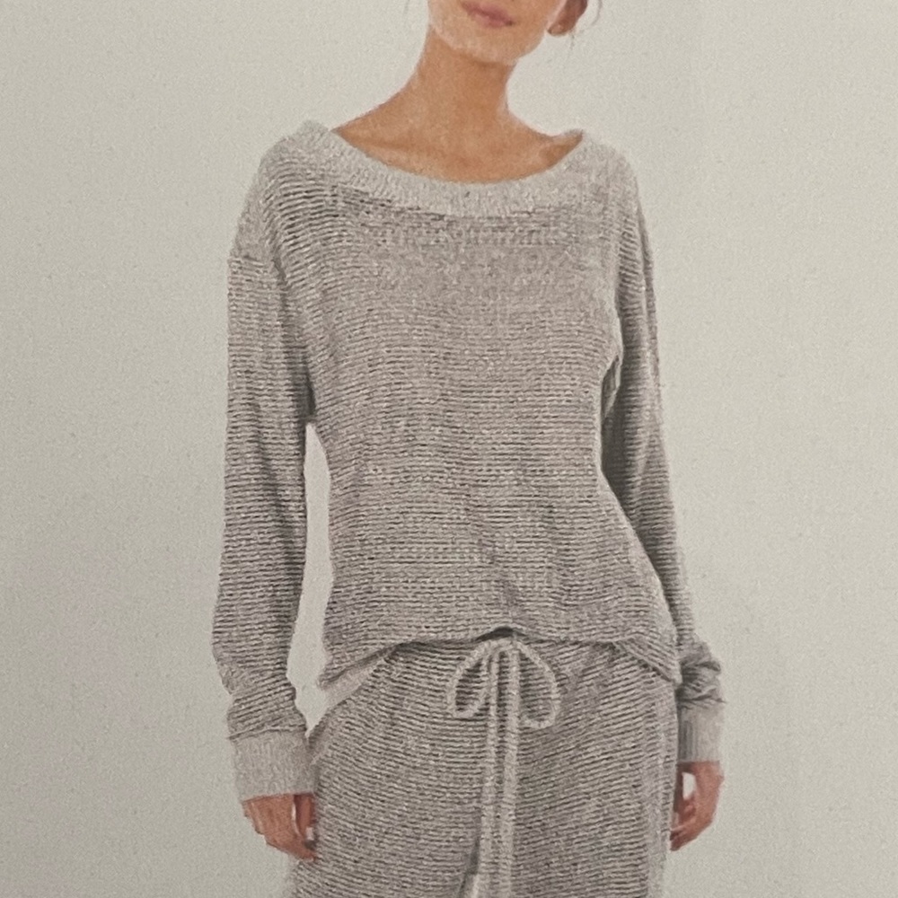 Cosabella Moonlight Black & White Relaxed Fit Scoop Neck Top